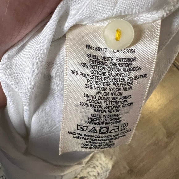 Anthropologie Maeve Macie Top - White Lace Floral Embroidered - Picture 7 of 10